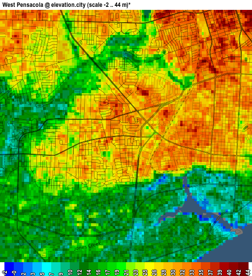 West Pensacola elevation map