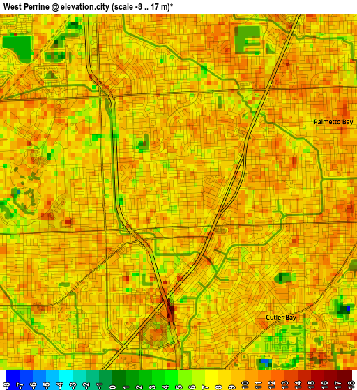 West Perrine elevation map