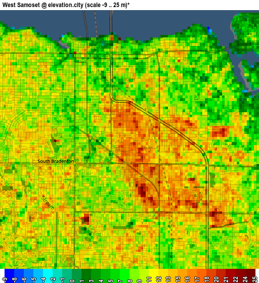 West Samoset elevation map