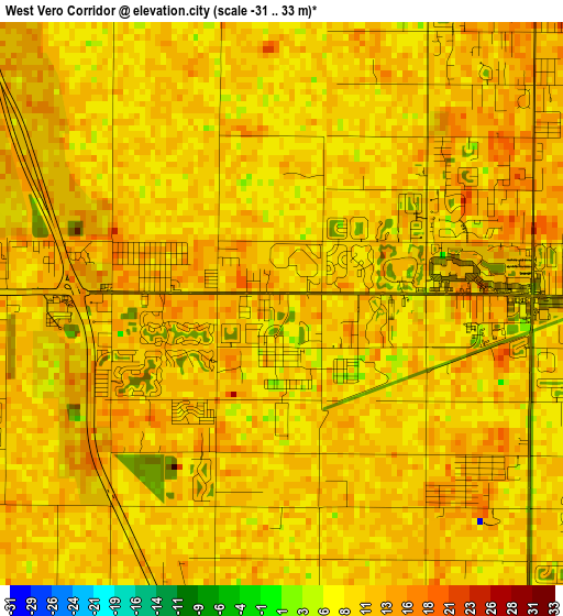 West Vero Corridor elevation map