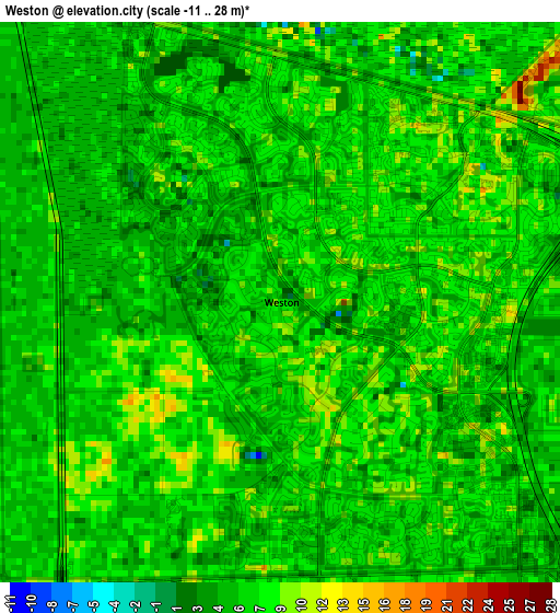 Weston elevation map