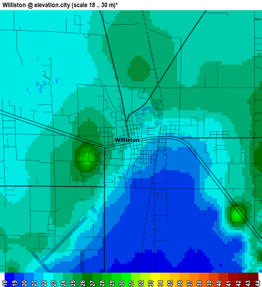 Williston elevation map