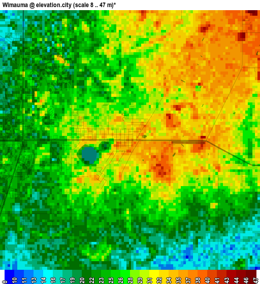 Wimauma elevation map