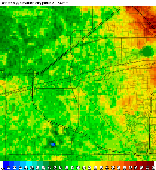 Winston elevation map