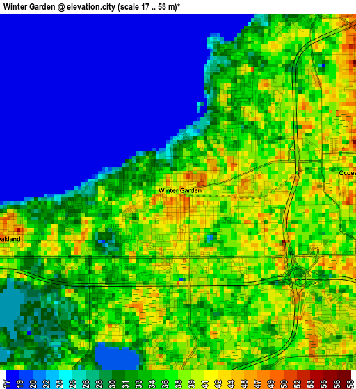 Winter Garden elevation map