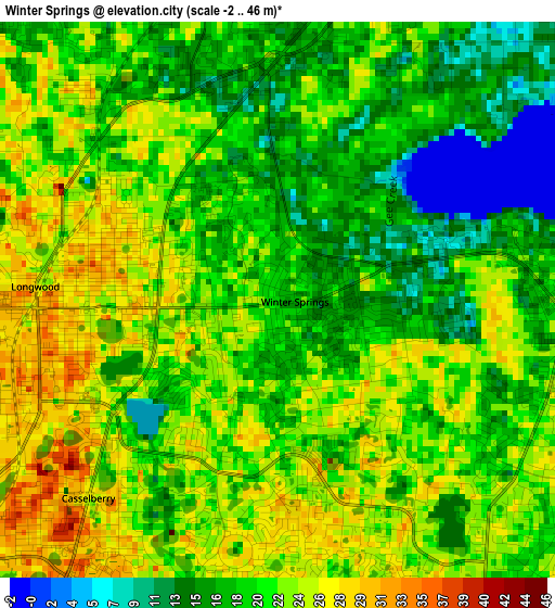 Winter Springs elevation map