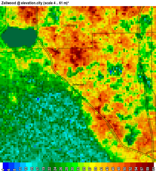 Zellwood elevation map