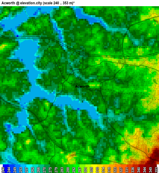 Acworth elevation map