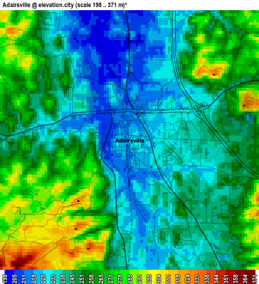 Adairsville elevation map