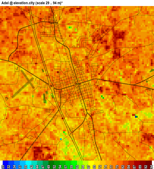 Adel elevation map