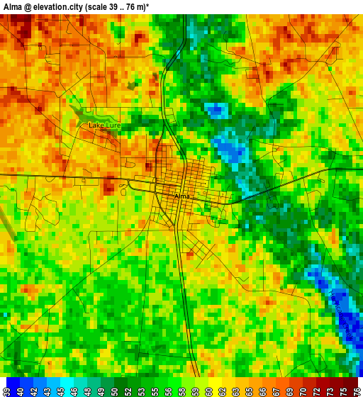 Alma elevation map