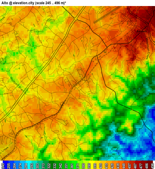 Alto elevation map