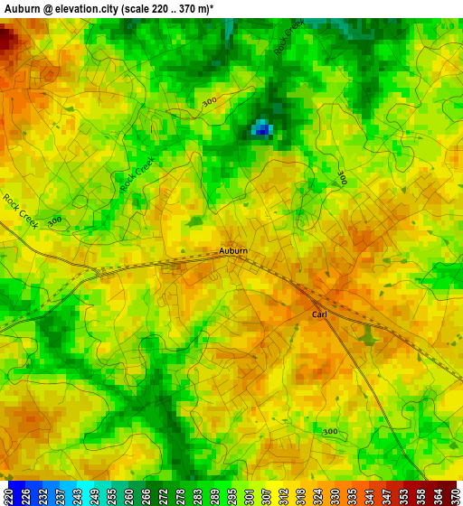 Auburn elevation map