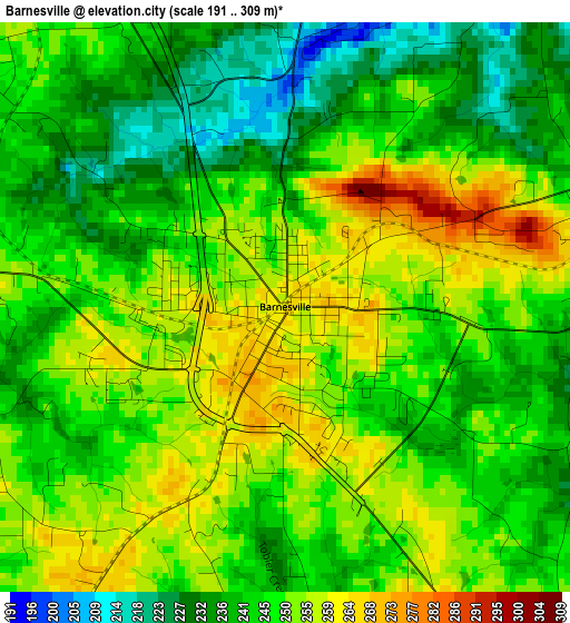 Barnesville elevation map