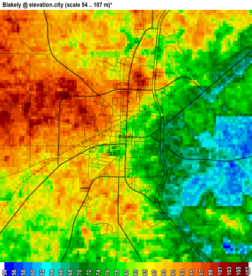 Blakely elevation map