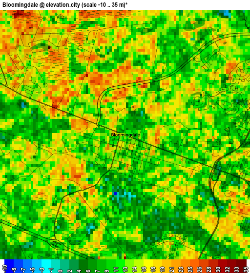 Bloomingdale elevation map