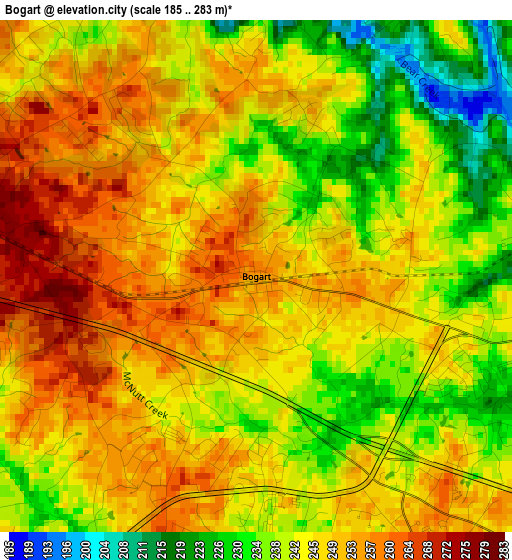 Bogart elevation map