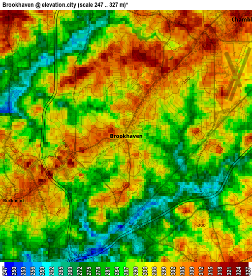 Brookhaven elevation map