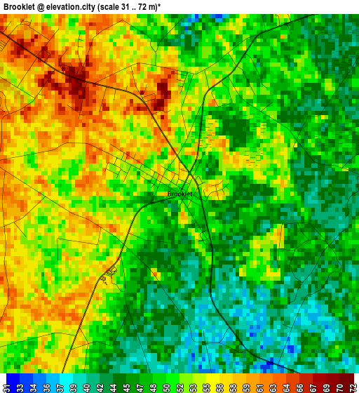 Brooklet elevation map