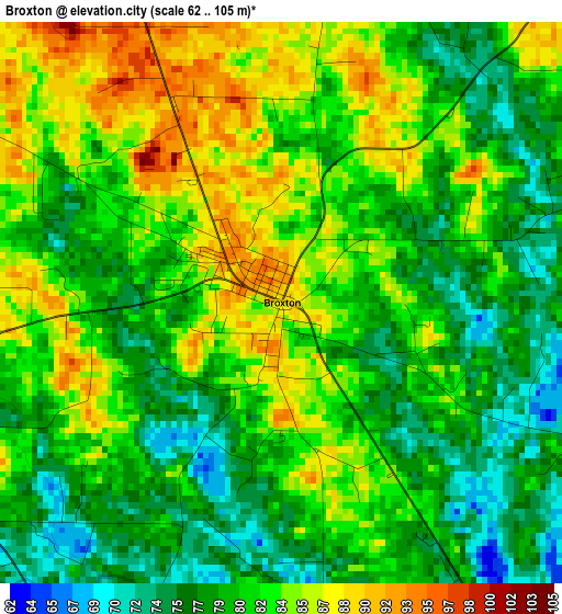 Broxton elevation map