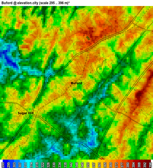 Buford elevation map