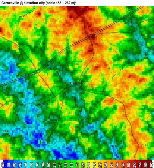 Carnesville elevation map