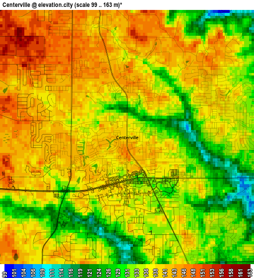 Centerville elevation map