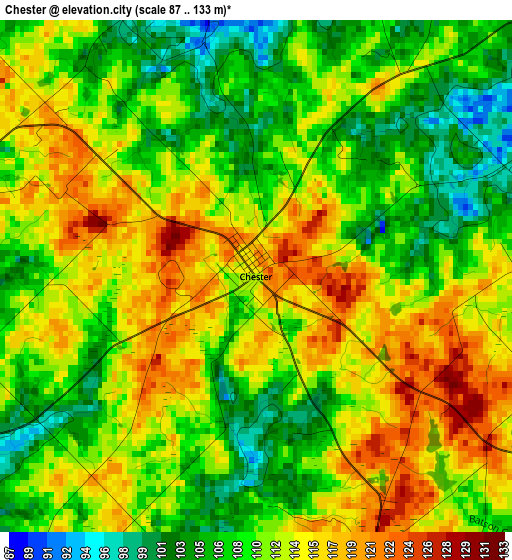 Chester elevation map