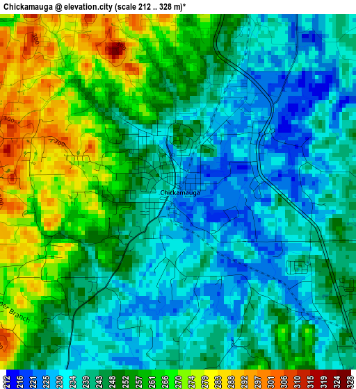 Chickamauga elevation map