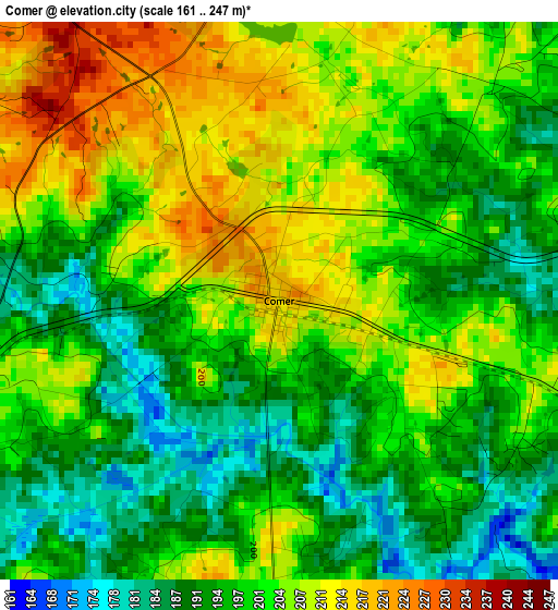 Comer elevation map