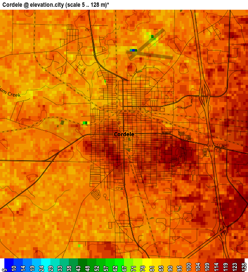 Cordele elevation map