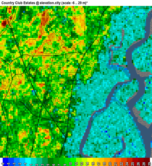 Country Club Estates elevation map