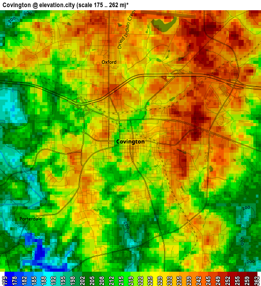 Covington elevation map
