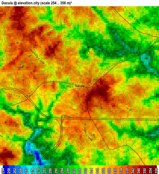 Dacula elevation map