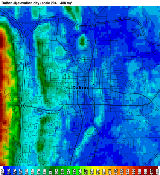 Dalton elevation map