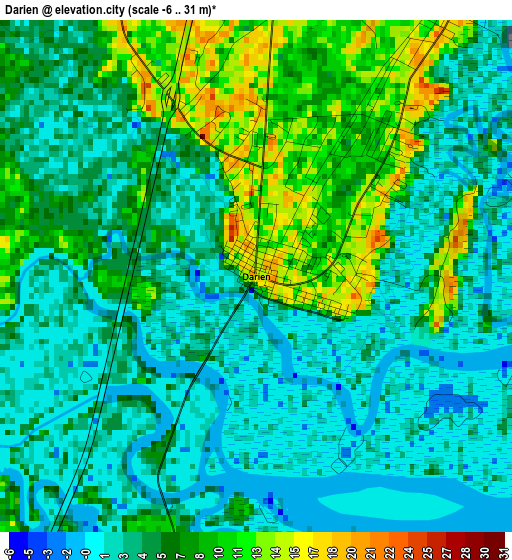 Darien elevation map