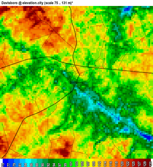 Davisboro elevation map