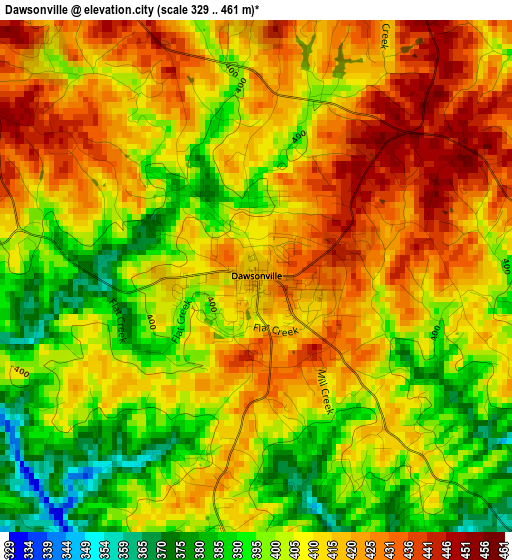 Dawsonville elevation map