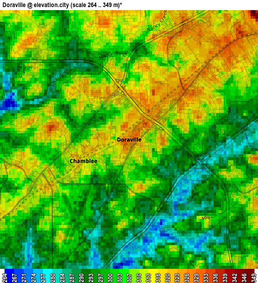 Doraville elevation map