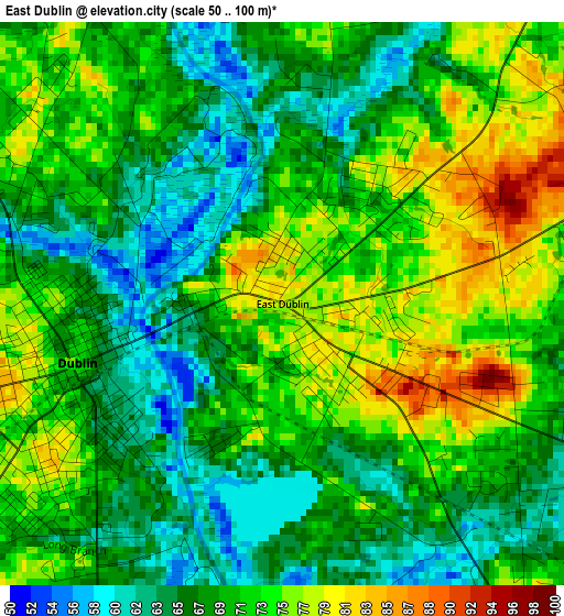 East Dublin elevation map