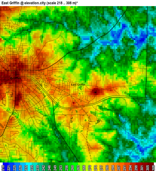 East Griffin elevation map