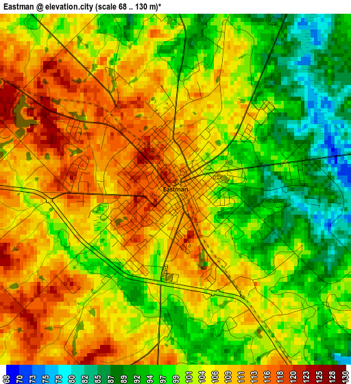 Eastman elevation map