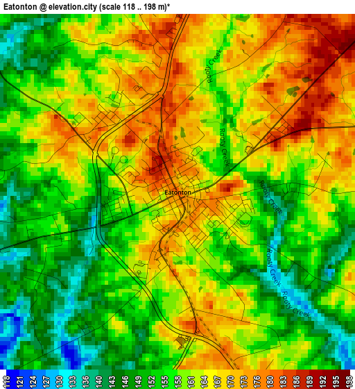 Eatonton elevation map