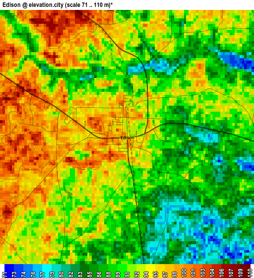 Edison elevation map