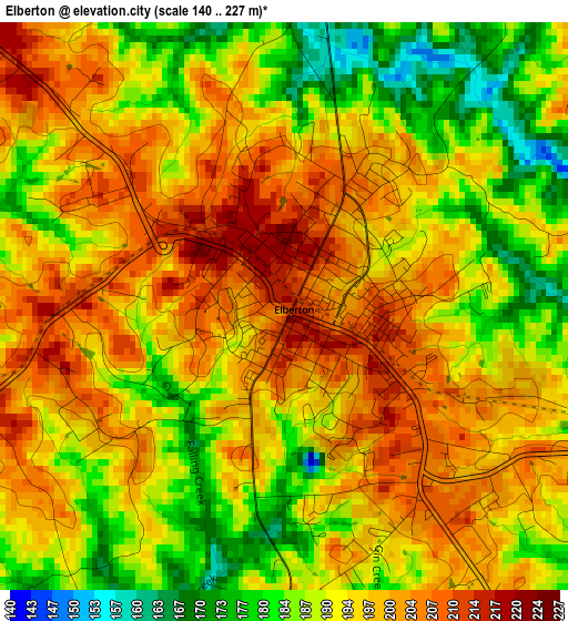 Elberton elevation map