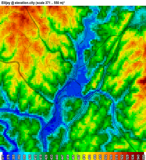 Ellijay elevation map