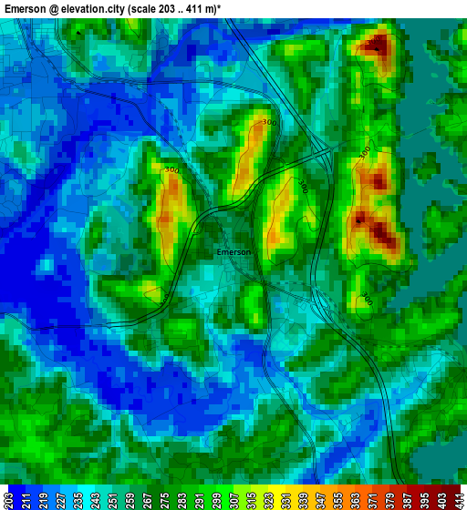 Emerson elevation map