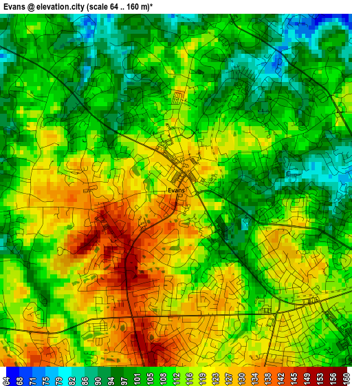 Evans elevation map