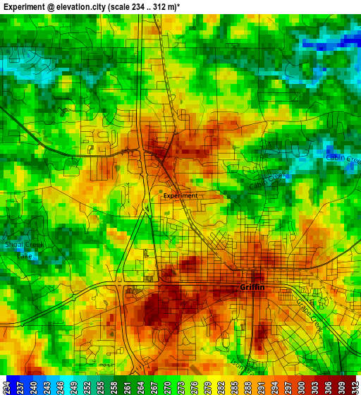 Experiment elevation map