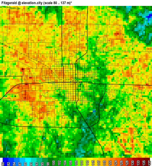 Fitzgerald elevation map